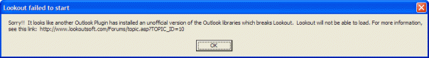 Lookout error message